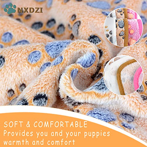 Dog Blankets for Medium Large Dogs, 3 Pack Dog Blanket Washable 41" x 31", Fuzzy Soft Pet Mat Throw Cover for Kennel Crate Bed, Cute Paw Pattern, Cat