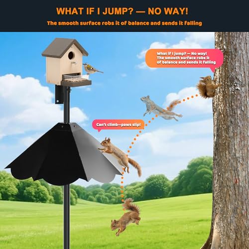 Oversized 21 Inch Metal Squirrel Baffle, Chew-Proof Weatherproof Squirrel Guard for Bird Feeder Pole and 4x4 Post, Outdoor Hanging Squirrel Proof