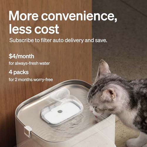 PETLIBRO 4 Packs Replacement Filters for Dockstream Cat Water Fountain PLWF105/PLWF115/PLWF005, 2 Months Set of Replacement Filters for Ultra Quiet