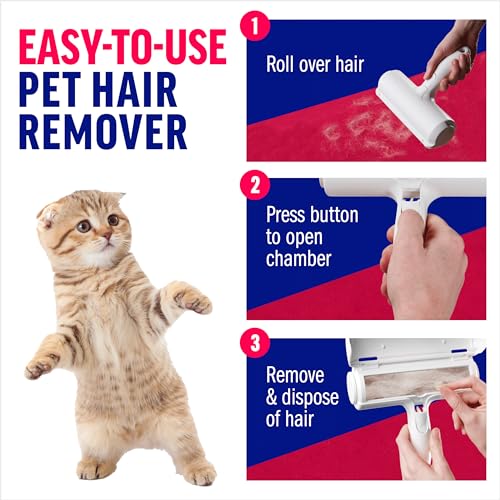 ChomChom Roller Pet Hair Remover – Original Size Reusable Lint Roller for Cat & Dog Hair on Furniture, Couch, Carpet, Car, Rugs & Bedding – Portable