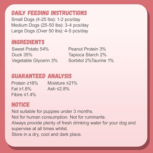Pawmate Duck Double Purple Sweet Potato Wraps Dog Treats, Healthy Low Fat Dog Jerky High Protein for Training Treats Snacks, Chewy for Small Medium