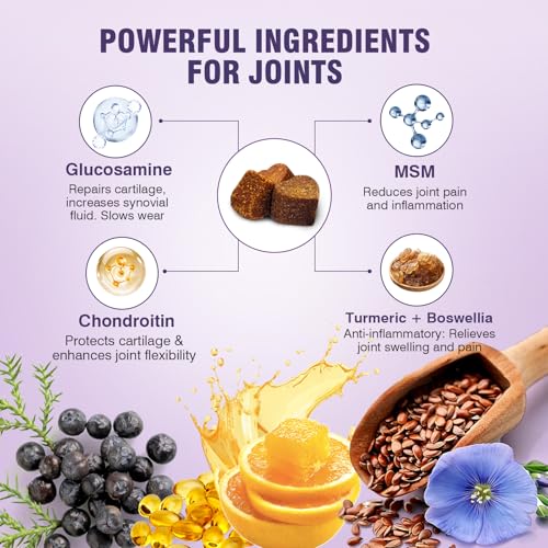 Glucosamine for Dogs 200pcs Joint Support Supplement Dog Hip and Joint Chondroitin Chews Treats with MSM Dog Joint Pain Relief Mobility Supplements