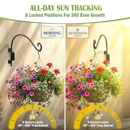 AJART Bird Feeder Hangers Outdoor: 16-Inch Swivel Hanging Plant Bracket for Wall Mount - Swivel Plant Hook for Flower Basket
