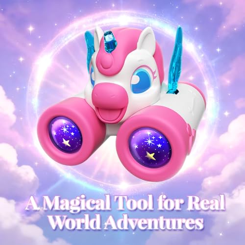 Unicorn Toys for Girls Age 3-12,Cute Heart & Wings Design Kids Binoculars with Bird Watching Manual,Toddler Toys,Kids Stocking Stuffers,3 4 5 6 7 8 9