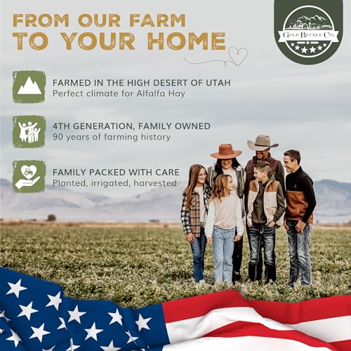 9lb Farm Fresh, USA Grown, Organic Alfalfa Hay for Rabbits, Guinea Pigs, Chinchillas, Goats, Hamsters & Ferrets - Rabbit Food Rich in Protein & Fiber