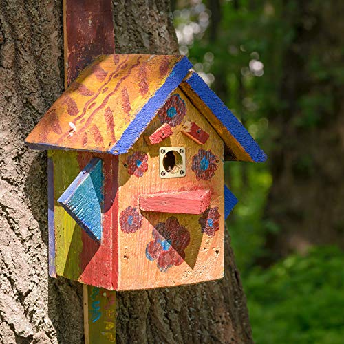 Metal Bird House Guard with Copper Portal Bird House Hole Protector Guard Replacement for Eastern Bluebird Houses Boxes 1 1/2 Inch Opening(8 Pieces)