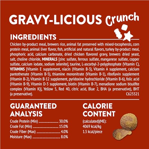 Purina Friskies Party Mix Gravy-Licious Crunch Chicken and Gravy Flavors Cat Treats - 30 oz Canister