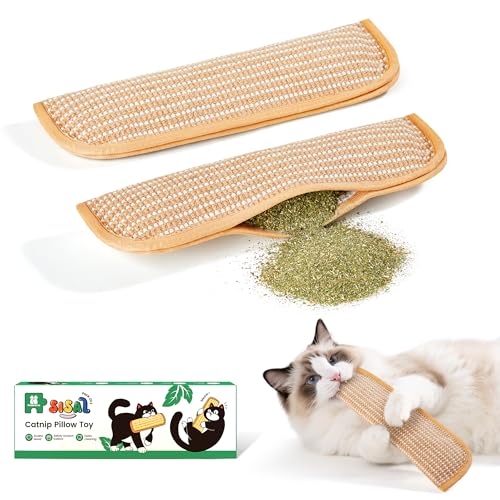 Potaroma Cat Toys Pack of 2 with 6000mg A+ Organic Catnip, Soft Sisal Material Indoor Kitten Scratching and Kicker Toys, Drives Bored Cats Crazy with