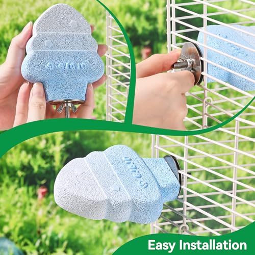 2 Pack Bird Beak Grinding Stone, Parrot Perch for Cage Volcanic Rock Mineral Bird Perch, Parrot Cage Accessories for Parakeets Budgies Cockatiels