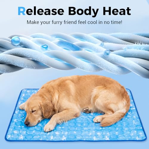 Dog Cooling Mat, Large Cooling Pad for Dogs Cats, Portable Self Cooling Dog Bed Cooling Blanket, 40" x 28" Washable Summer Pet Mat, Indoor Outdoor