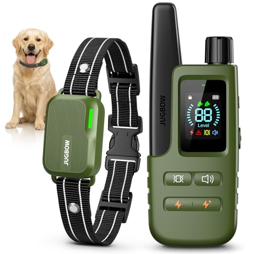 Jugbow Dog Shock Collar - 4500FT Dog Training Collar with Remote, IPX8 Waterproof Electric Dog Collar with 4 Training Modes, Security Lock