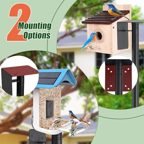 Heavy Duty Bird Feeder Pole - 88" Adjustable Bird House Stand Outdoor, Anti-Tip Auger & Stable Mount for Smart Camera Birdfeeder,Bluebird House, Bird