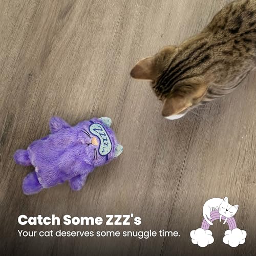 Catstages Purr Pillow Cat Toy – Plush Cat Toy with Touch-Activated Purr for Calming Cats & Kittens