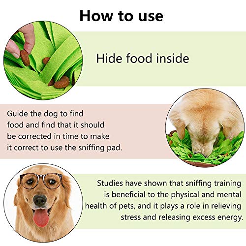 AWOOF Pet Snuffle Mat for Dogs, Interactive Feed Game for Boredom, Encourages Natural Foraging Skills for Cats Dogs Bowl Travel Use, Dog Treat