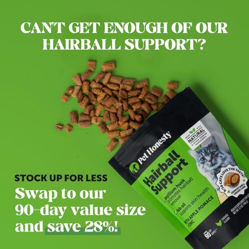 Cat Hairball Support Crunchy & Creamy Chews, Hairball Remedy Treats, Cat Furball Treatment, Supports Skin & Coat, Vitamins for Digestion, Chicken