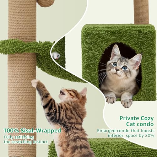 Woochpet 37" Cat Tree Tower for Indoor Cats Multi-Functional Comfy Cat Bed - with Sturdy Scratching Post, Cozy Hammock for Kittens and Small