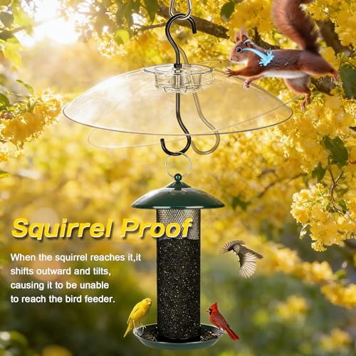 Gtongoko Baffles for Bird Feeders, 12 Inch One-Piece Cover for Rain Guard, Bird Feeder Squirrel Guard, Full Protection for Outdoors, Chew-Proof PC