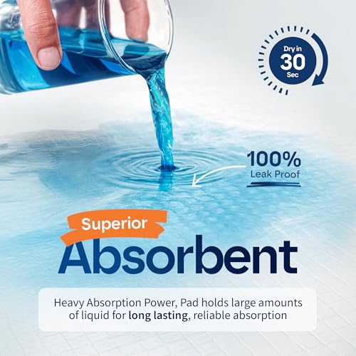 Healqu Disposable Underpads - Absorbent Incontinence Bed Pads for Adults, Kids, Elderly, and Pets - Fluid and Urine Bed Protection - Large, Thick