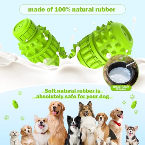 PIFFZEDO Dog Toys for Aggressive Chewers,Interactive Natural Rubber Chew & Squeaky Toy for Large Medium Breed,Dog Toothbrush,Tough & Durable