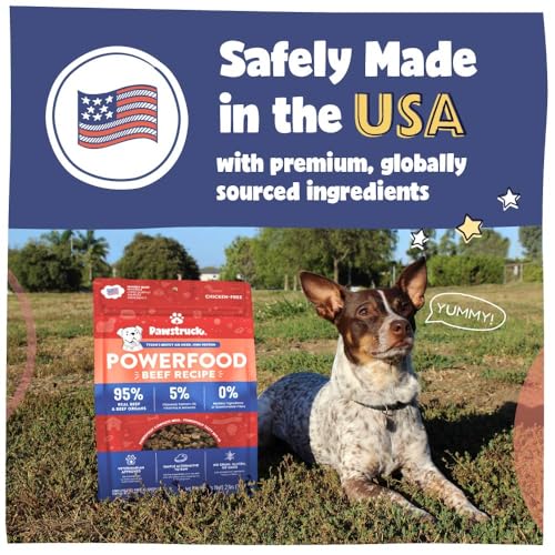 Pawstruck Air Dried Dog Food with Real Beef, Grain-Free, Made in USA, Non-GMO & Vet Recommended, High Protein Limited Ingredient Full-Feed for All