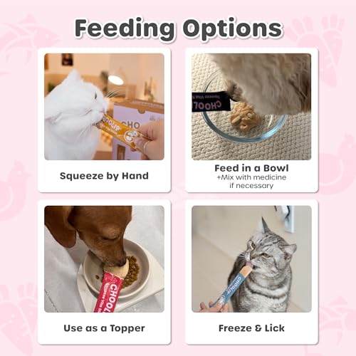 Choolip Squeeze Vita Stick Lickable Cat and Dog Treats – 7-Count Variety Pack – Creamy Puree with Multivitamins for Joints, Skin, Heart, Kidney