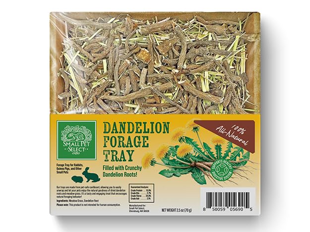 Small Pet Select Forage Tray Bundle, 3 Pack of Foraging Trays for Rabbit, Guinea Pig, Hamster or Bunny - Natural Treats, Dandelion, Flower, Herb Mix