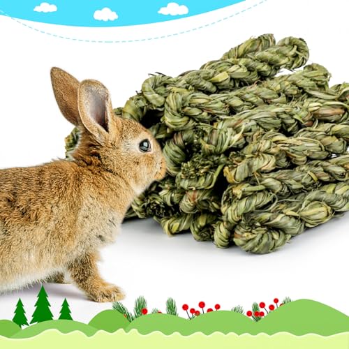 25pcs Rabbit Timothy Hay Toy for Bunny Small Animal Treats Natural Grass Stick Chew Toys Snacks Molar Teeth Grinding for Guinea Pigs Chinchillas