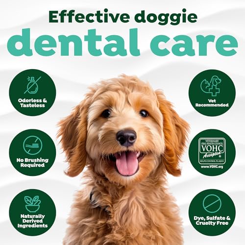 TropiClean Fresh Breath Water Additive for Dogs, Dog Breath Freshener and Teeth Cleaning Solution, No Toothpaste or Toothbrush Required, 33.8oz.