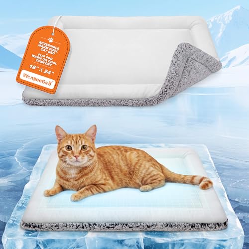 Cat Cooling Mat, Self Warming Cat Bed, Reversible Warm & Cooling Cat Bed, Winter Warm Cat Pad & Summer Cooling Cat Mat for Kittens & Small Dogs