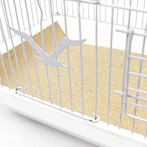 40PCS Gravel Liner Paper for Bird Cage,11x17 In Bird cage Liner Paper-Gravel Paper Special for Bird Cage in Sea Sand,Parrot Cage Sandpapers Cushion