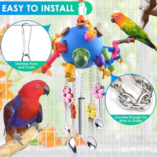 KATUMO Bird Toys, Parrot Pull Spoons Colorful Acrylic Stick Toys Bird Chew Toys for  Parrot, African Grey, Conure, Caique, Quaker, Small Cockatoo