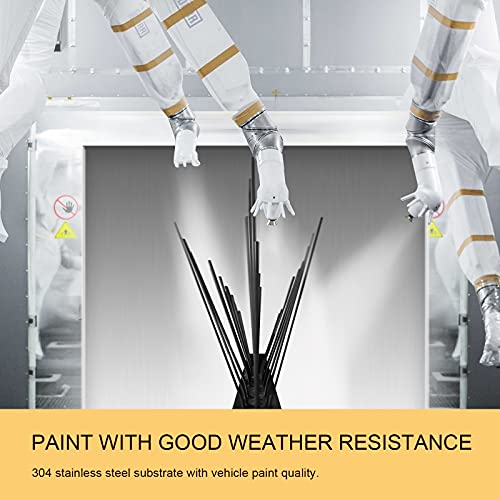 OFFO Black Pre-Assembled Bird Spikes, 304 Stainless Steel Pigeon Spikes for Outside, Cover 10.8 Feet, Easy Installation for Balcony, Roof, Window