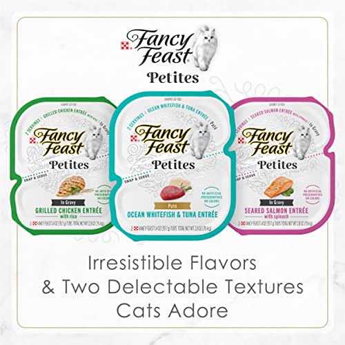 Purina Fancy Feast Petites Grilled Chicken Entrée With Rice In Gravy Gourmet Wet Cat Food - (Pack of 12) 2.8 oz. Tubs
