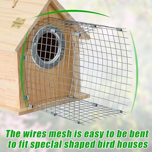 2 Pcs Bluebird House Predator Guards, Stainless Steel Wire Mesh, Silver, 4 x 6 x 6 inches, Protects Eastern Bluebird and Babies