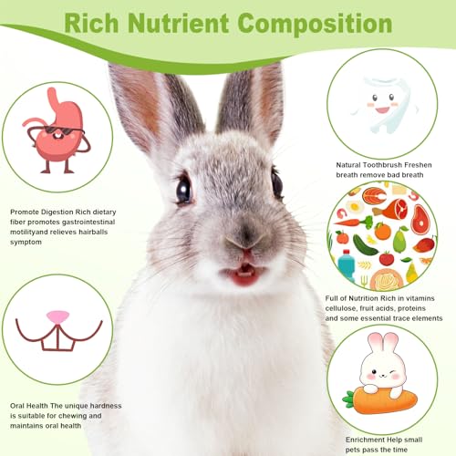 100PCS Timothy Hay Sticks for Rabbits Guinea Pigs Chinchillas Chew Treats, Natural Timothy Grass Molar Teeth Stick Bunny Chew Toys for Rabbits