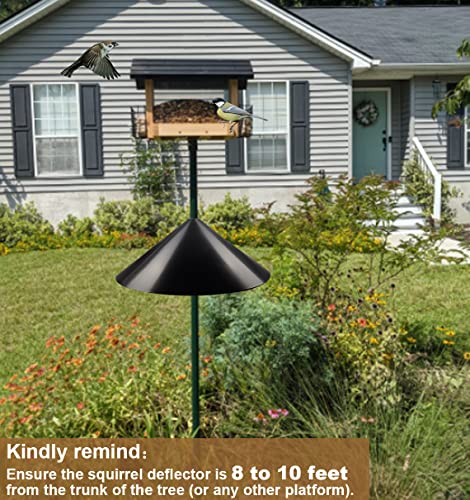 Garbuildman Squirrel Baffle for Bird Feeder Pole, Outside Pole Mount Bird House Guard for Outdoor Shepherd’s Hook, 19 Inch Diameter, 1 Pack