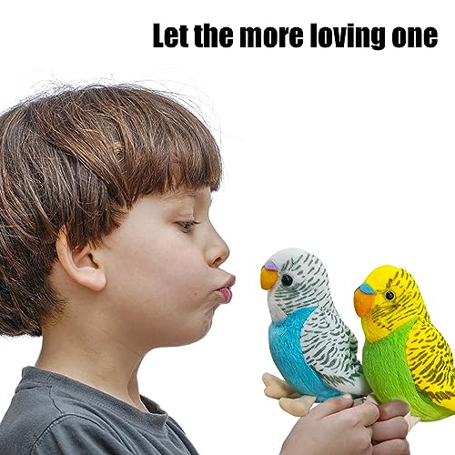 2Pcs Budgerigar Plush Toy, 5.5 inches, Parakeet Plush Toy, Budgie Soft Toy, Bird Stuffed Animal for Kids