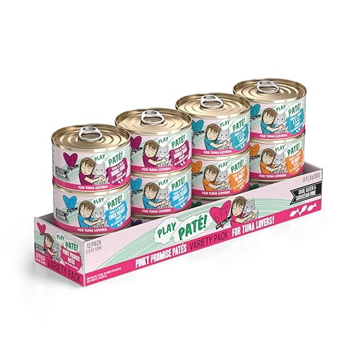 Weruva B.F.F. Play - Best Feline Friend Paté Lovers, Aw Yeah!, Pinky Promise Patés! Variety Pack, 2.8oz Can (Pack of 12)