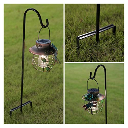 EXCMARK 2 Pack Shepherd Hook Adjustable Height 31/24/16’’ 1/2 inch Thick Use at Weddings, Hanging Solar Lights, Lanterns, Bird Feeders, Metal Hanger