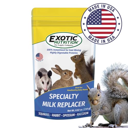 Milk Replacer - Healthy Powdered Formula Ideal for Baby Squirrels, Rabbits, Opossums, Raccoons | 100% Instantized for Mixing Digestible Proteins