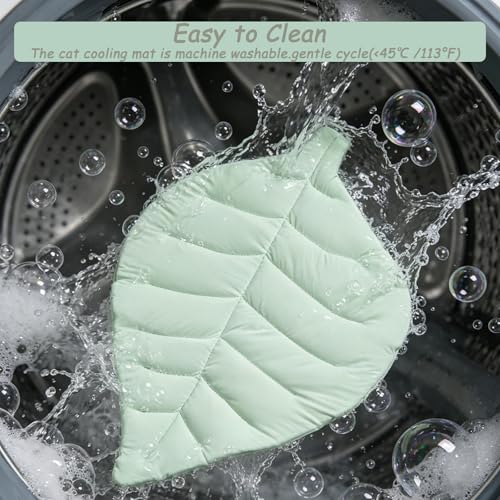 Cat Cooling Mat Cat Leaf Bed Mat Comfortable Soft Fabric Breathable Cozy for All Seasons 26.5"x20.5" Ideal for Cats Small Pets