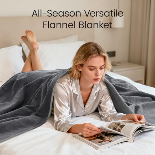 LOOBANI Waterproof Throw Blanket for Couch: Reversible Leakproof Couch Blanket 40" x 60", Soft Flannel & Coral Fleece Bed Blanket Stain-Proof for