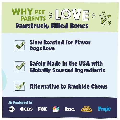 Pawstruck Large 5-6” Filled Dog Bones Variety Pack - Peanut Butter, Cheese & Bacon, Beef Flavors - Made in USA, Long Lasting Stuffed Femur Treat for