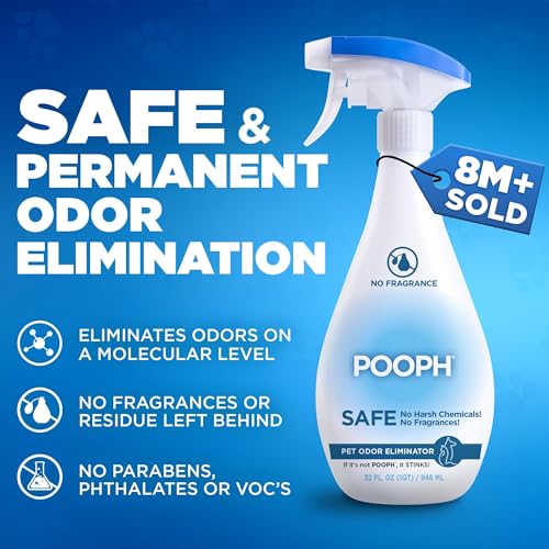 Pooph Pet Odor Eliminator, 32oz - Eliminates Odors at the Molecular Level, Dogs, Cats, Freshener, Eliminator, Urine, Poop, Pee, Deodorizer, Nature’s