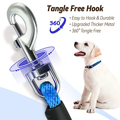 lynxking Check Cord Dog Leash Long Lead Training Tracking Line Comfortable Handle Heavy Duty Puppy Rope 10ft 15ft 30ft 50ft for Small Medium Large Dog Blue