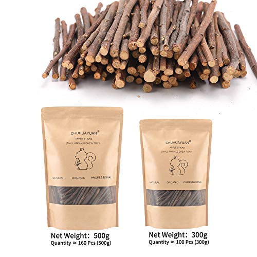 Natural Apple Sticks, 500g Treats Food for Small Animals, Chew Toys for Chinchilla Guinea Pigs Rabbit Squirrel Hamster Bunny