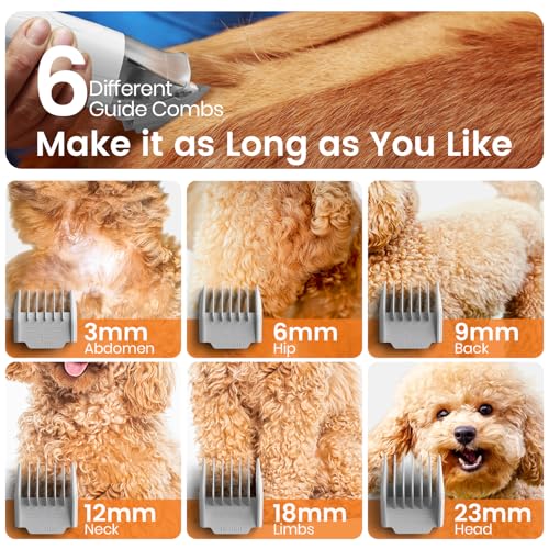 oneisall Dog Grooming Vacuum, Pet Grooming Vacuum with Clipper Nail Grinder, 1.5L Dust Cup Dog deshedding Brush with 7 Tools for Shedding Pet Hair
