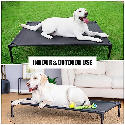 Garnpet Elevated Dog Bed for Large Dogs, Raised Dog Cot Fits Up to 120 LBs, Heavy Duty Pet Cots with Durable Supportive Teslin Recyclable Washable