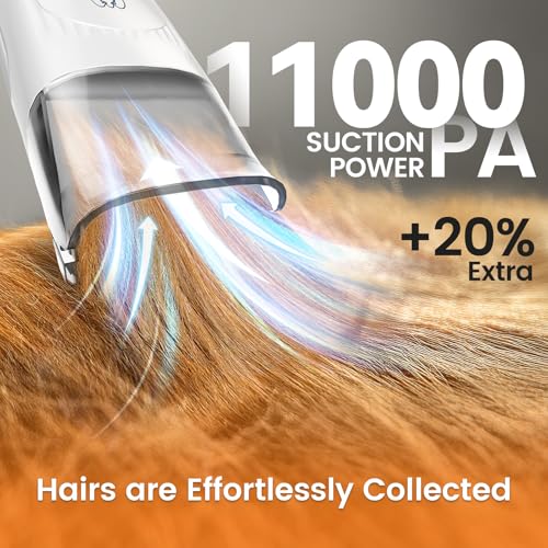oneisall Dog Grooming Vacuum, Pet Grooming Vacuum with Clipper Nail Grinder, 1.5L Dust Cup Dog deshedding Brush with 7 Tools for Shedding Pet Hair