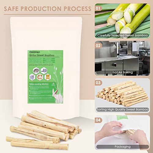Bissap 700g/1.5Ib Sweet Bamboo Chew Sticks for Rabbits, Bunny Chewing Sticks for Rabbits Hamster Chinchilla Guinea Pigs Rabbit Small Animals Natural